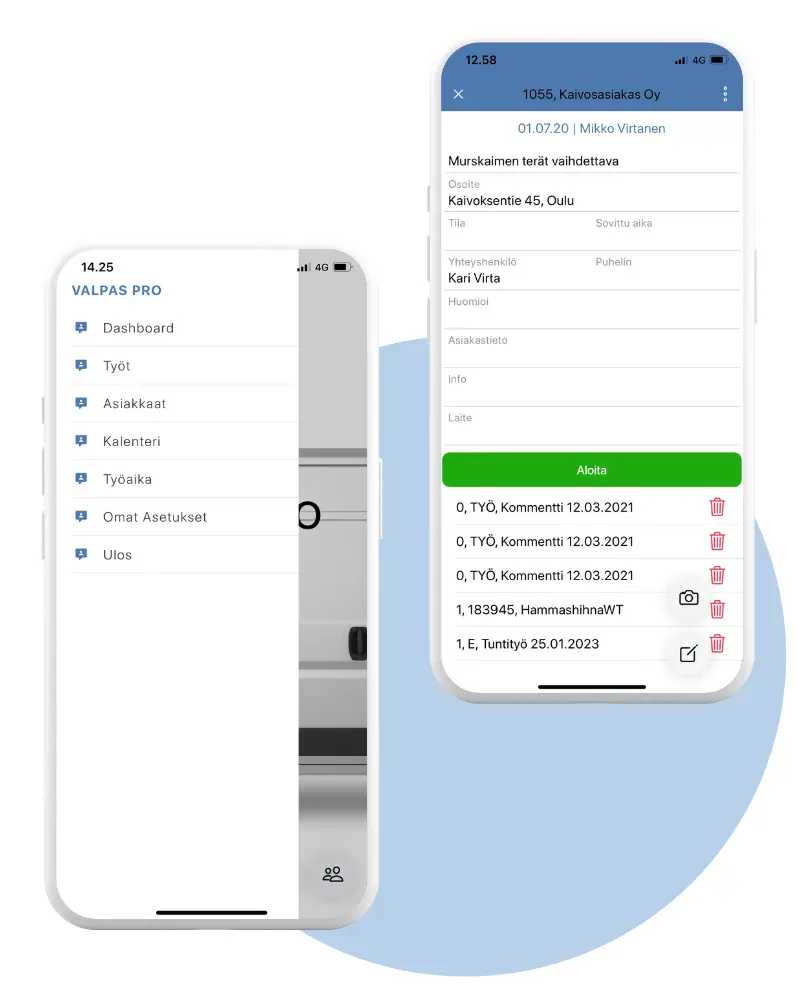 Mobiilisovellus huollon työnohjaukseen
